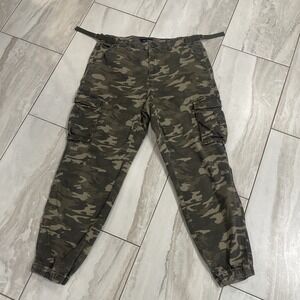 Ashley Stewart Cargo Jogger Women Size 16 Camouflage Stretch Gorpcore Streetwear